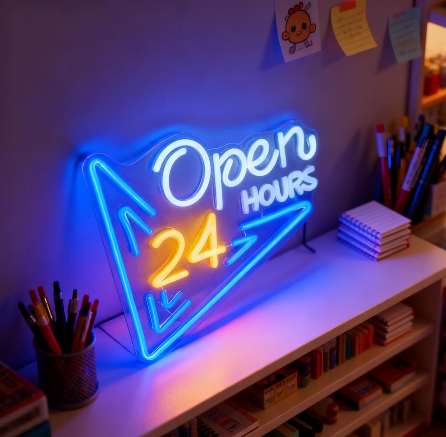24 Hours Open Neon Sign LED Ne - Decor Lighting Opening Hours 评论和价格