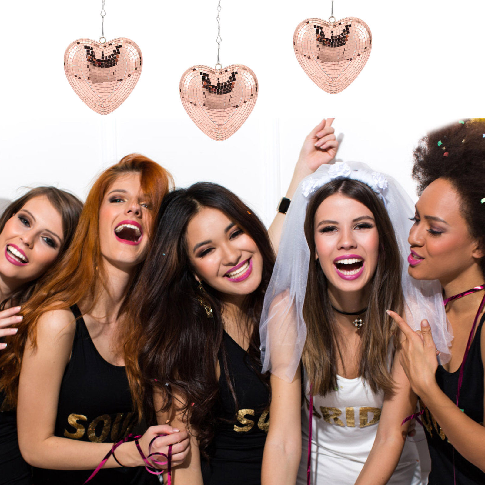 Hanging Heart Disco Ball Decor - Disco Ball Mirror 评论和价格