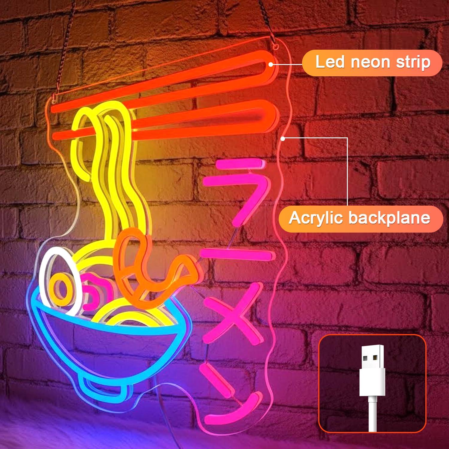 Ramen Neon Sign Japanese Noodl - Lighting Decor For Room 评论和价格