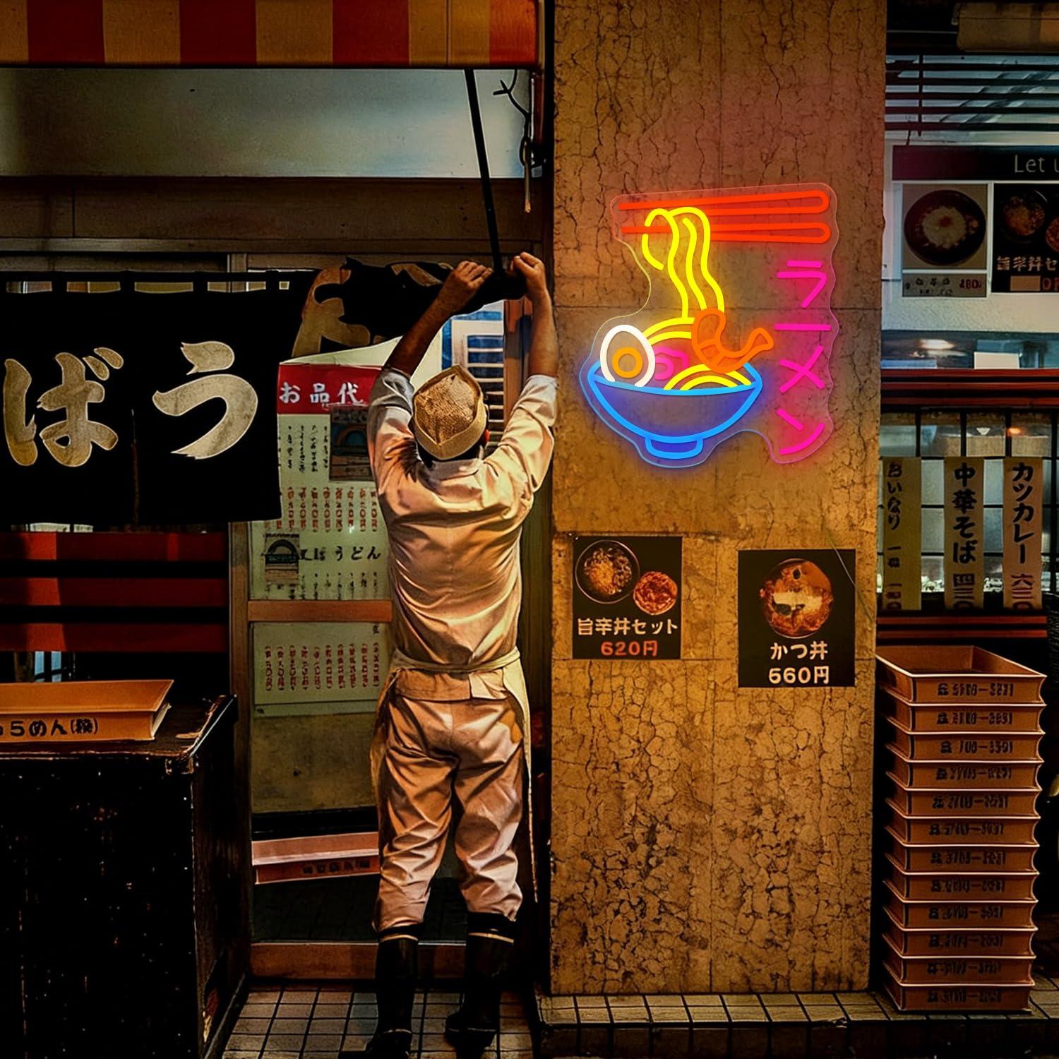 Ramen Neon Sign Japanese Noodl - Lighting Decor For Room 评论和价格