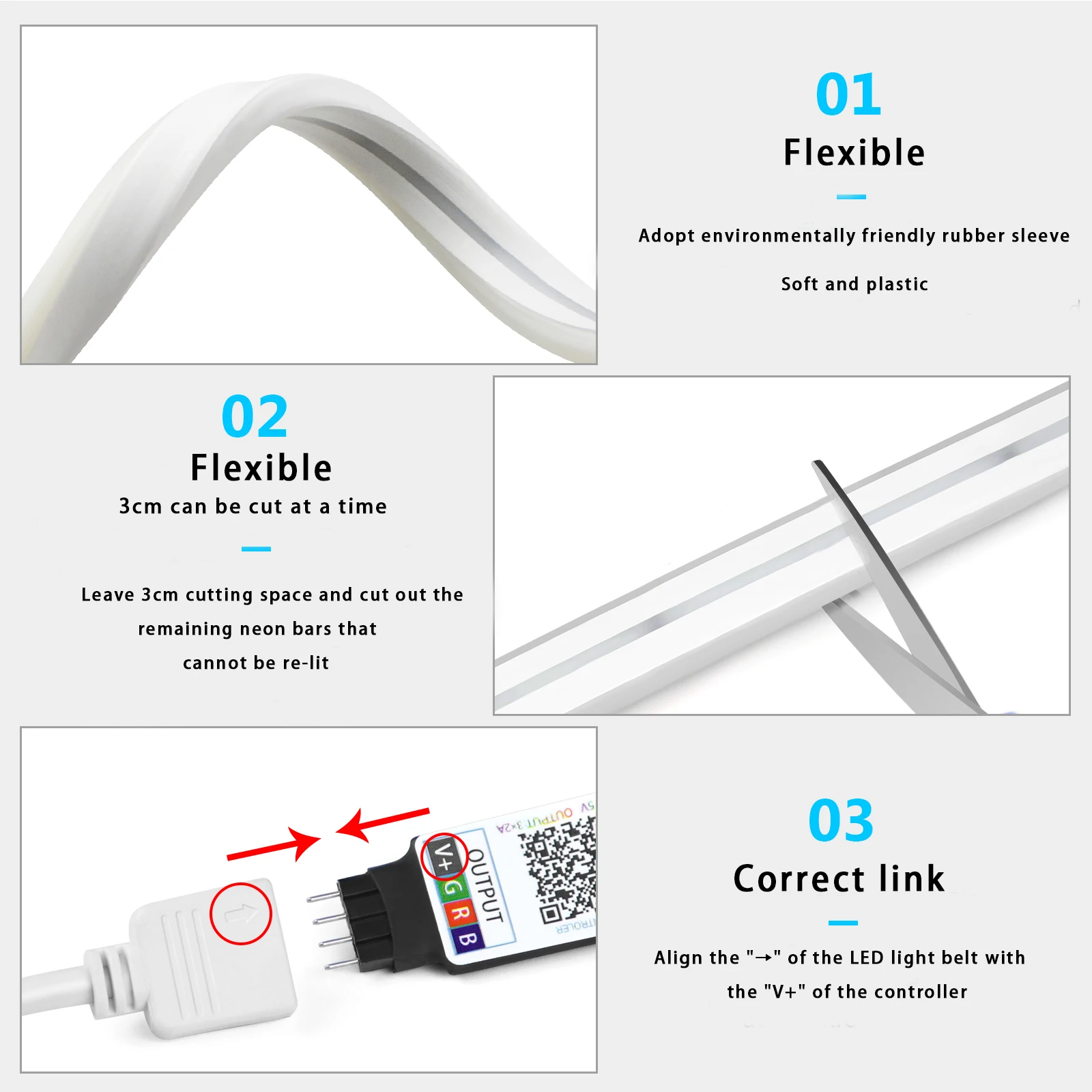 1-5m RGB LED Neon Strip Light  - Lighting Design Decor 评论和价格