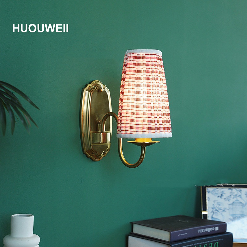 Retro Fabric Wall Lamp Bronze  - Elements Lighting Decor 评论和价格