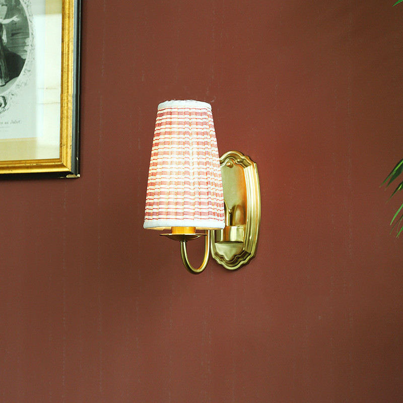 Retro Fabric Wall Lamp Bronze  - Elements Lighting Decor 评论和价格