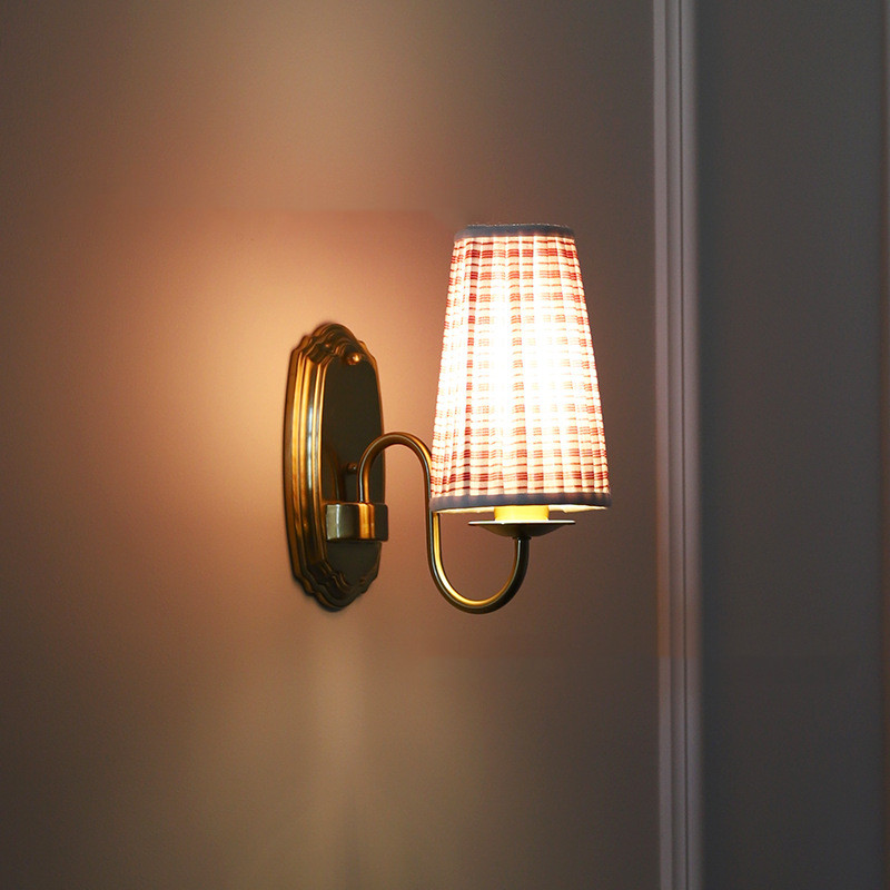 Retro Fabric Wall Lamp Bronze  - Elements Lighting Decor 评论和价格